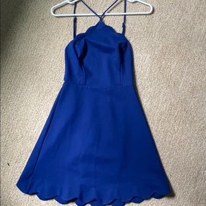 Lulus Never Worn Blue Scalloped Mini Dress